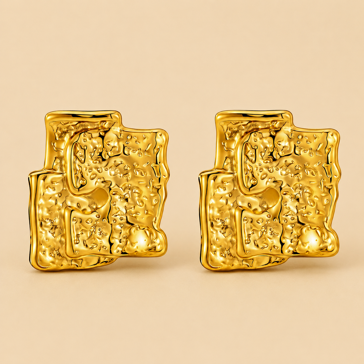 Aurora Textured Gold Stud Earrings