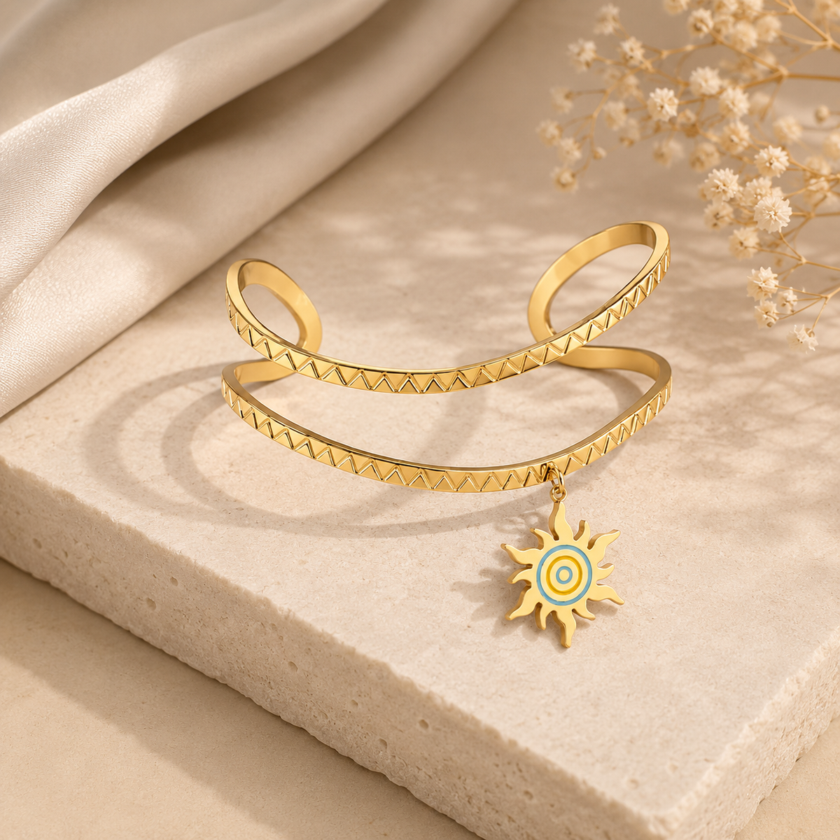 Solara Charm Cuff Bracelet