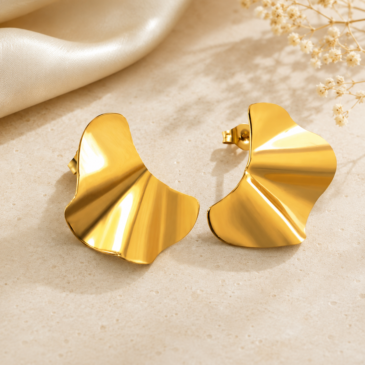 Golden Petal Earrings