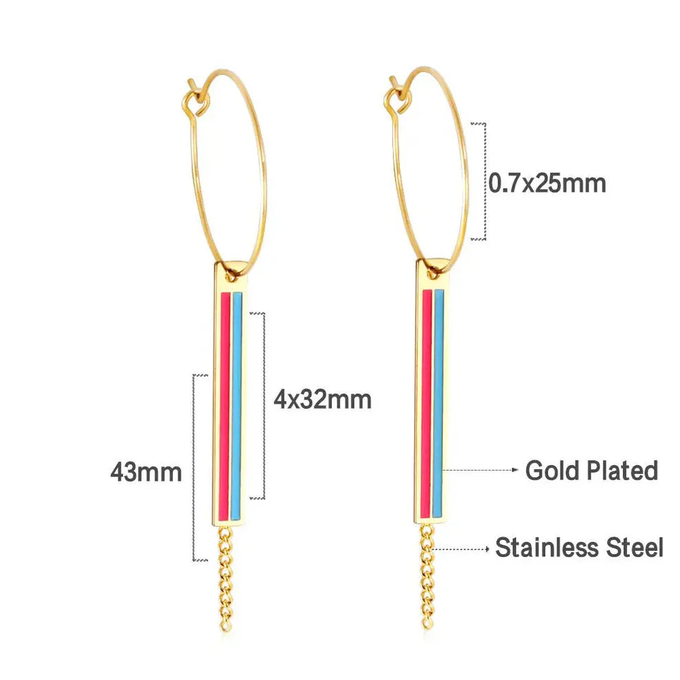 Sunset Stripe Drop Earrings