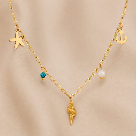 Golden Tide Charm Necklace