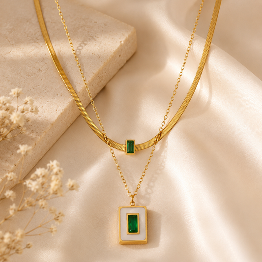 Emerald Luxe Layered Necklace