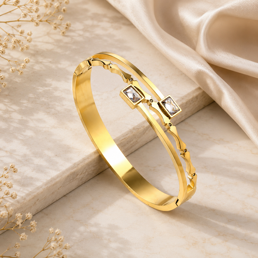 Golden Glow Crystal Bangle