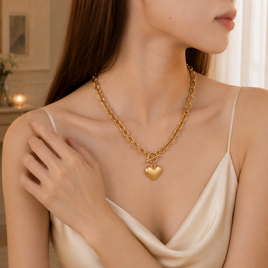 Golden Heart Toggle Necklace