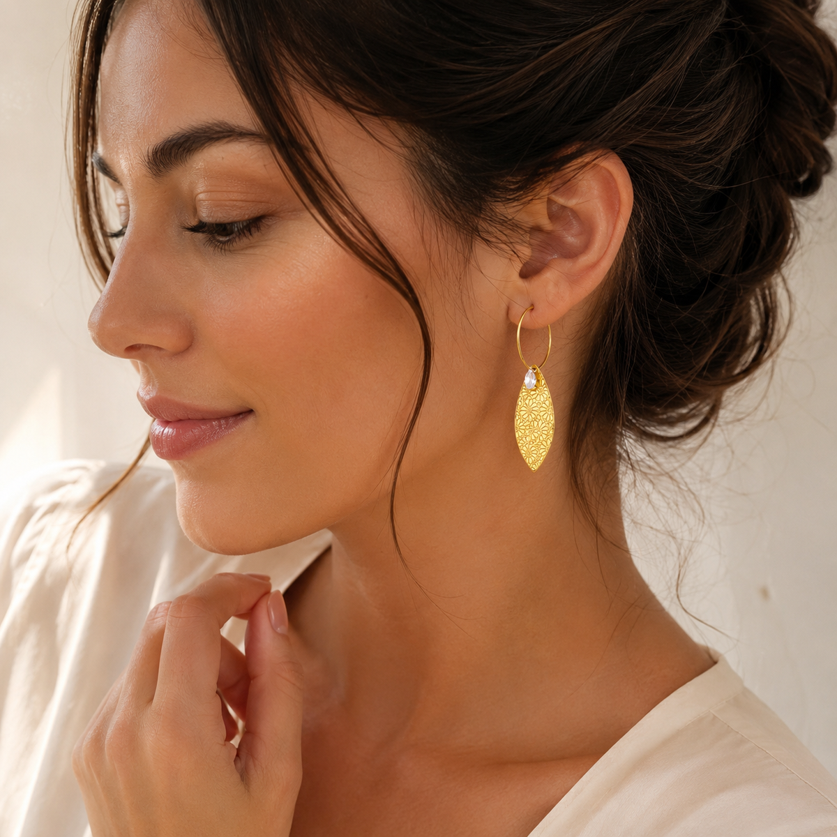 Golden Bloom Crystal Earrings