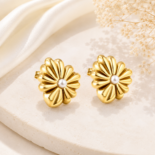 Golden Daisy Earrings