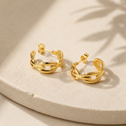 Evergold Chain Hoops